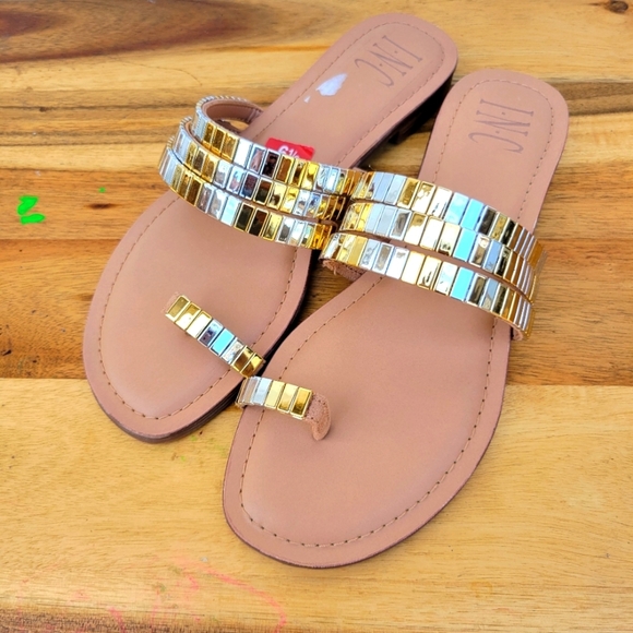 INC Jaylee Womens Embellished Toe Ring Slip-On Flat Sandals Size 6.5 - Picture 5 of 16